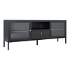 ebuy24 Dalby TV-meubel 2 glazen deuren, 1 lade, 1 plank zwart.