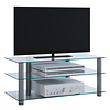 ebuy24 Zumbo TV-meubels met 3 glazen legplanken, Zilverkleurig, helder glas.