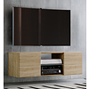 ebuy24 Jusa 115 TV-meubels wandmodel met 2 deuren en 1 glazen legger, Sonoma eiken decor.