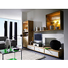 ebuy24 Felino Maxi TV-meubels Glazen bovenplank, Zilverkleurig, helder glas.