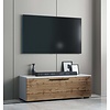 ebuy24 ArilaM TV-meubel 1 kleppe wit, eik decor.