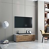ebuy24 ArilaM TV-meubel 1 kleppe wit, eik decor.