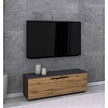 ebuy24 ArilaM TV-meubel 1 kleppe antraciet, eik decor.