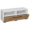 ebuy24 ArilaL TV-meubel 1 kleppe 2 planken wit, eik decor.