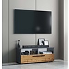 ebuy24 ArilaL TV-meubel 1 kleppe 2 planken antraciet, eik decor.