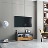 ebuy24 ArilaL TV-meubel 1 kleppe 2 planken antraciet, eik decor.