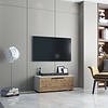 ebuy24 ArilaS TV-meubel 1 kleppe wit, eik decor.