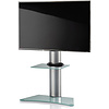 ebuy24 Zental TV-meubel met glazen voet en 1 glazen legger, Zilverkleurig, matglas.