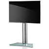 ebuy24 Zental TV-meubel met glazen voet, Zilverkleurig, matglas.