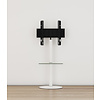 ebuy24 Cirla TV-meubel met 1 plank, ronde basis, Wit, helder glas.