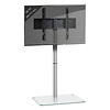 ebuy24 Alani TV-meubel met glazen voet, Zilverkleurig, helder glas.