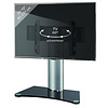 ebuy24 Windoxa Maxi TV-meubel met glazen voet, Zilverkleurig, zwart glas.