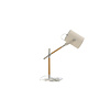 ebuy24 Dennis verlichting tafellamp 50,5x23x66cm stof, staal beige, wit, hout.