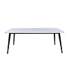 ebuy24 Jimmy eetkamertafel 90x195/285cm met extra plaat HPL wit, zwart.