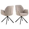 ebuy24 Atilla eetkamerstoel met armleuningen beige.