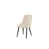 ebuy24 VelvetDeluxe eetkamerstoel velours beige, zwart.