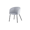 ebuy24 Berit eetkamerstoel met armleuningen velours grijs.