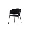ebuy24 Selma eetkamerstoel met armleuningen velours zwart.