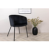 ebuy24 Berit eetkamerstoel met armleuningen, velours zwart.