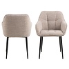 ebuy24 Brady eetkamerstoel med armleuningen beige.