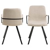 ebuy24 Surka eetkamerstoel met armleuningen beige.