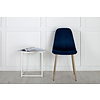 ebuy24 Polar eetkamerstoel velours blauw, messing decor.