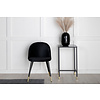 ebuy24 Velvet eetkamerstoel velours zwart, messing decor.