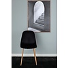 ebuy24 Polar eetkamerstoel velours zwart, eik decor.