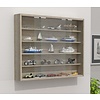 ebuy24 AgisaL glazen vitrines wandmontage 2 schuifdeuren eik decor.