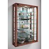 ebuy24 VitrosaMini vitrinekast wandmontage met spiegel 2 glazen deuren Incl. LED-verlichting nootboom decor.