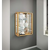 ebuy24 Udina vitrinekast wandmontage met spiegel 2 glazen deuren Incl. LED-verlichting beuken decor.