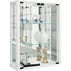 ebuy24 Udina vitrinekast wandmontage met spiegel 2 glazen deuren Incl. LED-verlichting wit.