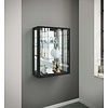 ebuy24 Udina vitrinekast wandmontage met spiegel 2 glazen deuren Incl. LED-verlichting zwart.