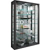ebuy24 VitrosaMini vitrinekast wandmontage met spiegel 2 glazen deuren zwart.