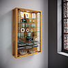 ebuy24 Vitrosa Mini vitrinekast wandhangend met 2 glazen deuren en lichtBeuken decor.
