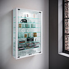 ebuy24 Vitrosa Mini vitrinekast wandhangend met 2 glazen deuren en lichtwit.