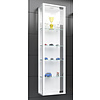 ebuy24 Stano Mini vitrinekast Wandmontage 1 glazen deur met ledlicht om op te hangenwit.