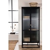 ebuy24 Garis vitrinekast 2 glazen deuren zwart.