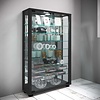 ebuy24 LumoMini vitrinekast met spiegel 2 glazen deuren zwart.