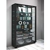 ebuy24 LumoMini vitrinekast 2 glazen deuren zwart.