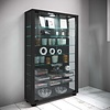 ebuy24 LumoMini vitrinekast 2 glazen deuren zwart.