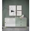 ebuy24 Adelaide dressoir 1 deur, 3 laden wit,groen.