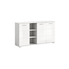 ebuy24 Prego dressoir 3 deuren, 3 ruimte hoog glans wit,wit.