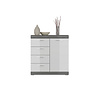 ebuy24 Scout dressoir 1 deur, 4 laden grijs.
