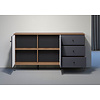 ebuy24 Montez dressoir 2 deuren, 3 laden, grafiet.