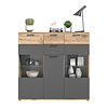 ebuy24 Mason dressoir 3 deuren, 2 laden eik decor.