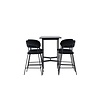 ebuy24 Rax barmeubelset bartafel zwart en 4 Lui barstoelen zwart.