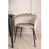 ebuy24 Tempe eethoek tafel zwart en 2 Limhamn stoelen beige.