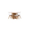 ebuy24 Leo eethoek tafel naturel en 4 Edvin stoelen transparant.