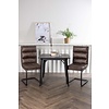 ebuy24 Tempe eethoek tafel zwart en 2 Zizo stoelen bruin.